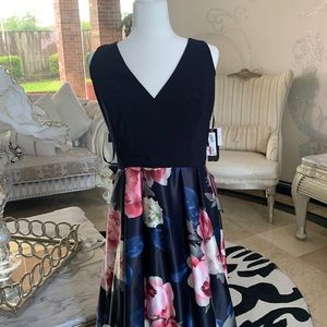 Maxi Wong dress formal with pockets pink roses
